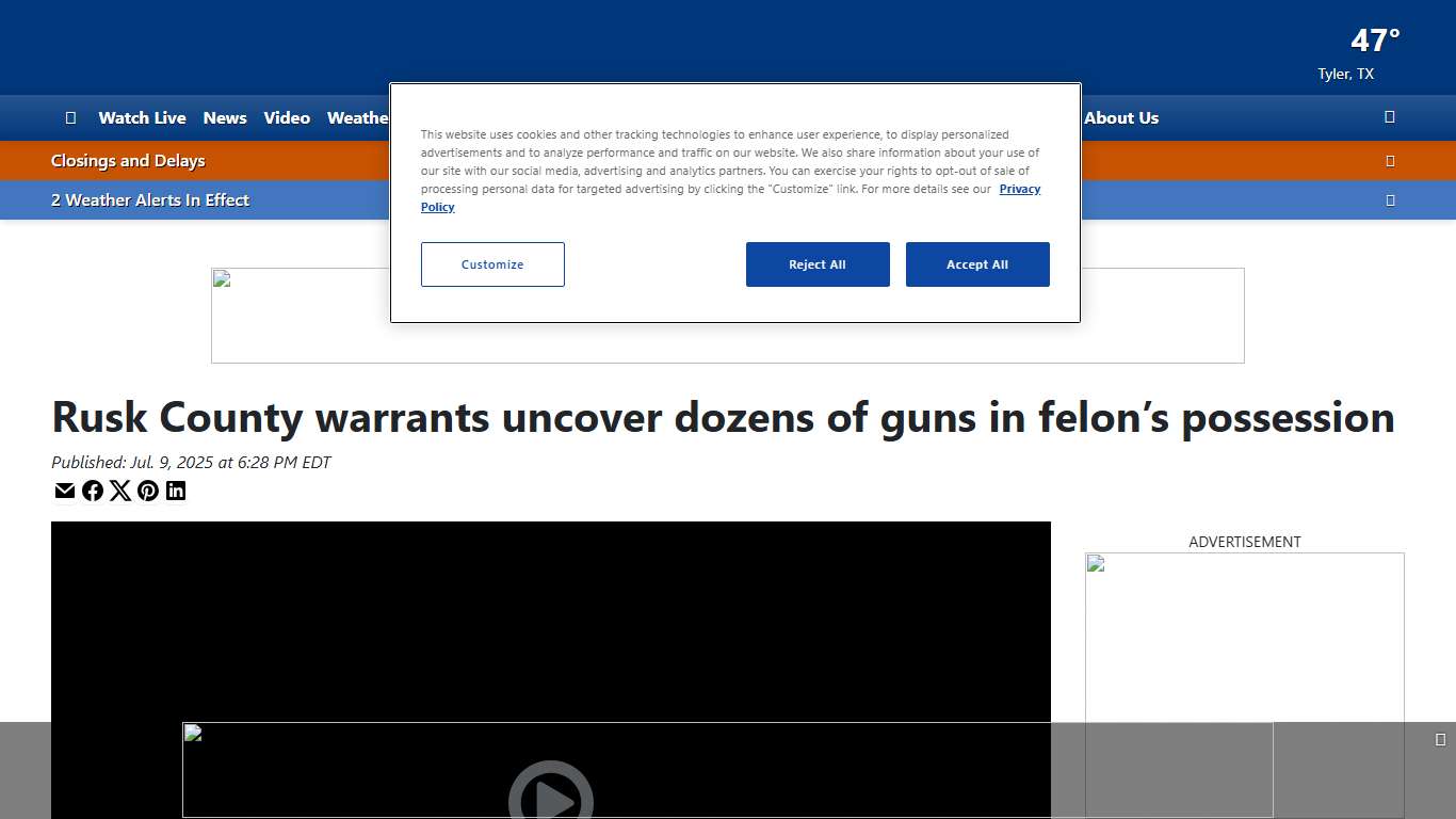 Rusk County warrants uncover dozens of guns in felon’s possession